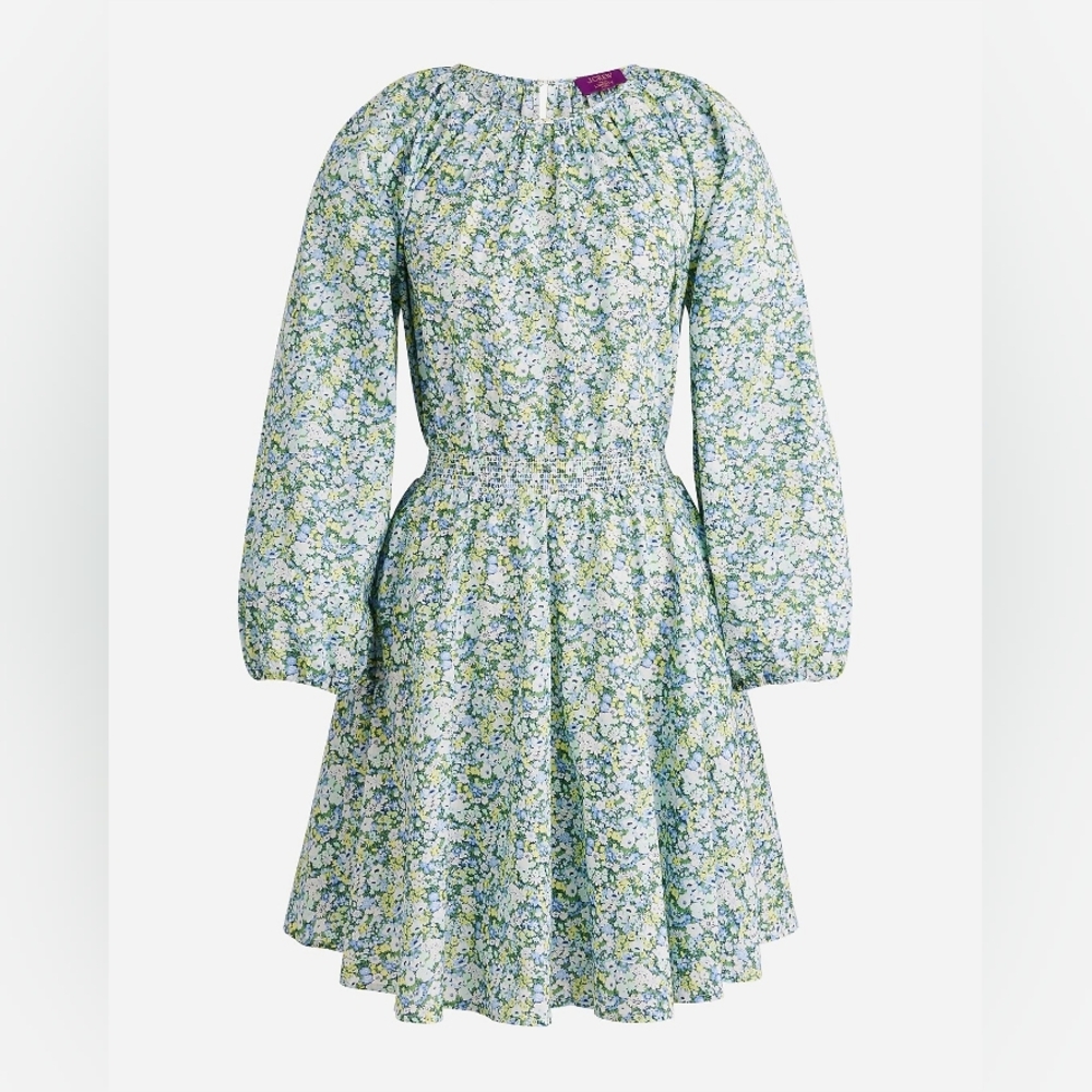 J. Crew Palermo smocked-waist mini dress in Liberty Fabric XL